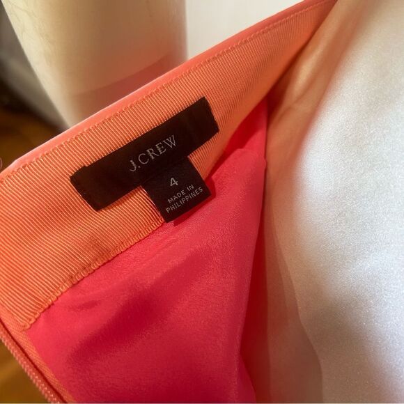 J.CREW TAFFETA ROSETTE ROSE PENCIL MIDI SKIRT IN BRIGHT PINK CORAL - Picture 12 of 13